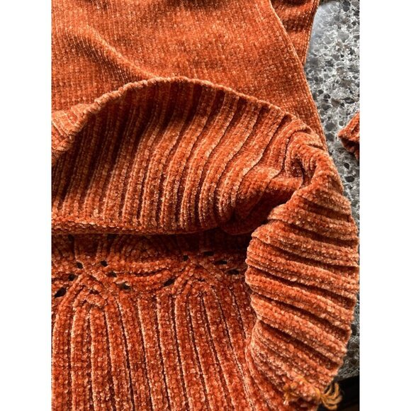 Rust‎ Orange Chenille Sweater By Moral Fiber Women’s Sz L - Picture 12 of 13